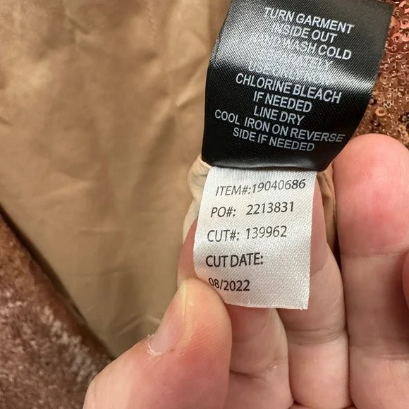 Torrid Stretch Sequin Long Line Open Front Blazer Jacket Size 2X Rose Gold NWT - Picture 9 of 9